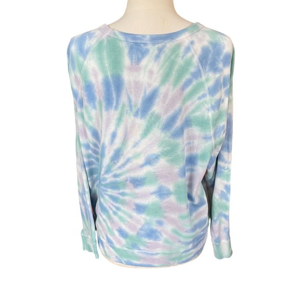 Grayson Threads Multicolor Tie Dye Embroidered Be Happy Lightweight Sweatshirt-M - Picture 7 of 13